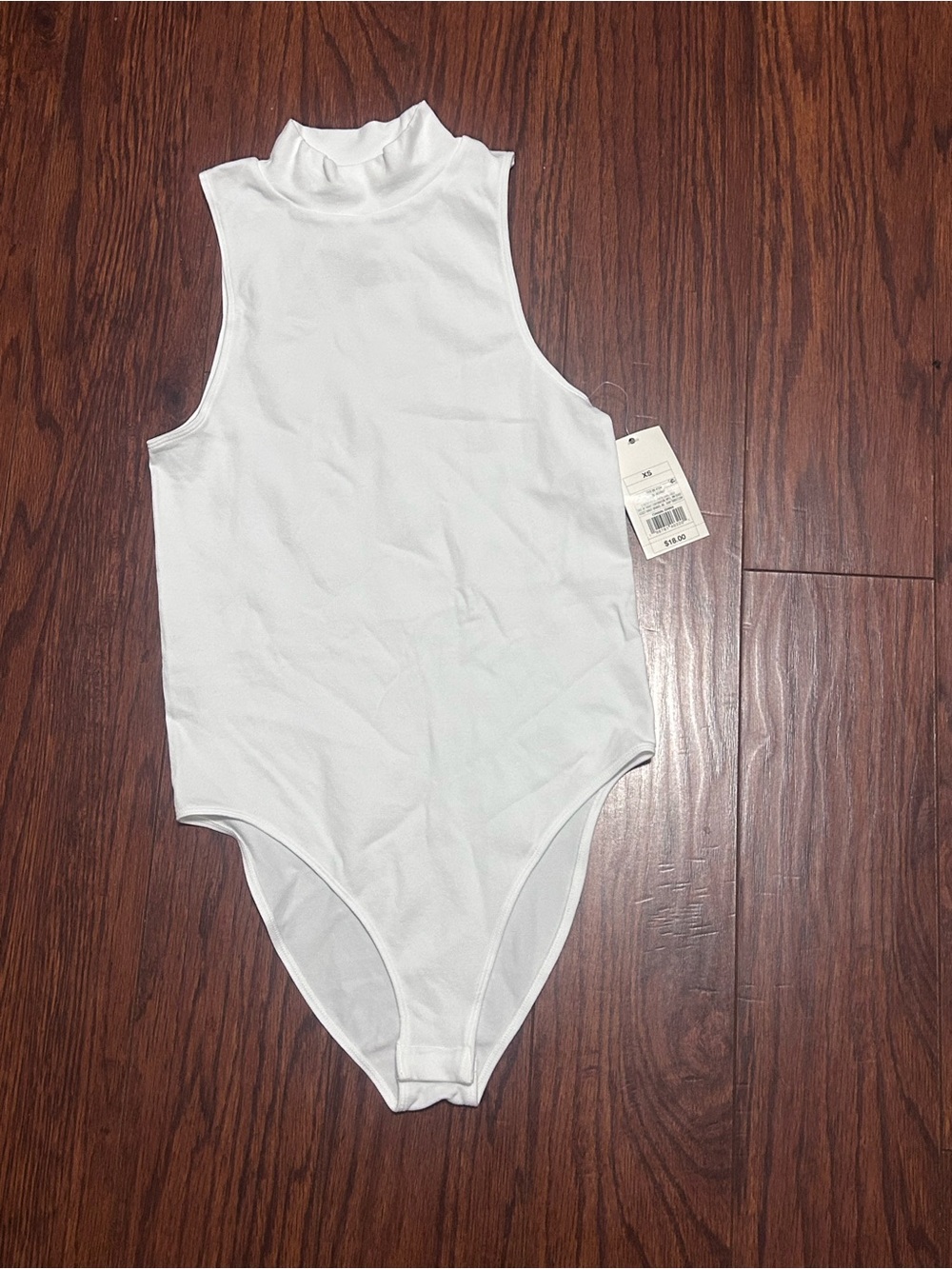a new day White Sleeveless Mock Neck Bodysuit